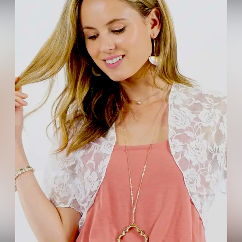 Elle White Lace Bolero